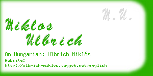 miklos ulbrich business card